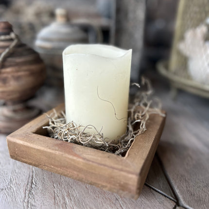 Houder hout vierkant