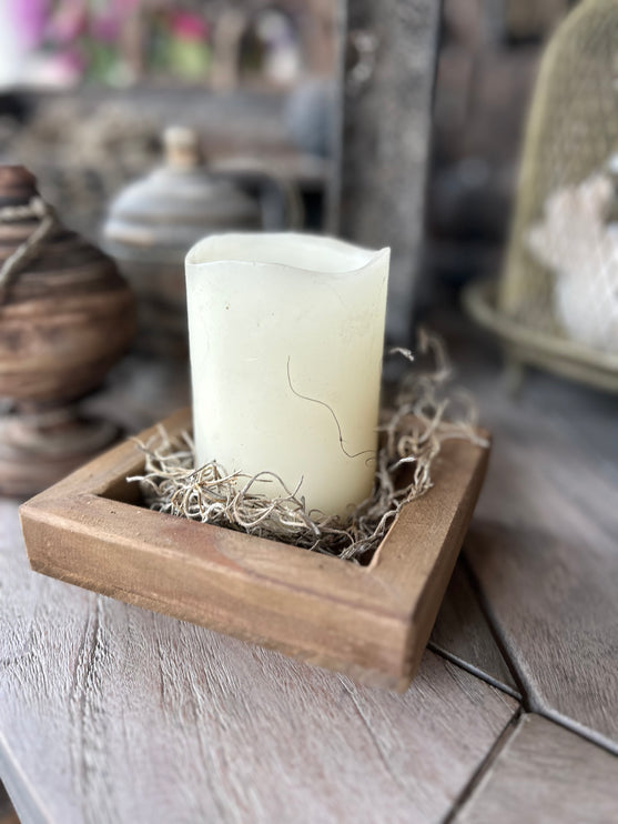 Houder hout vierkant