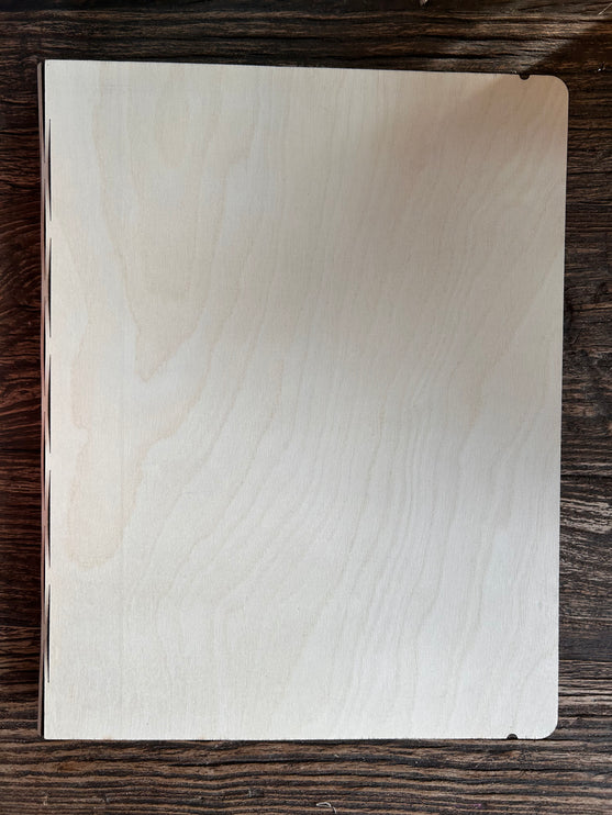 Houten kaft/ringmap met eigen tekst - afbeelding - A4