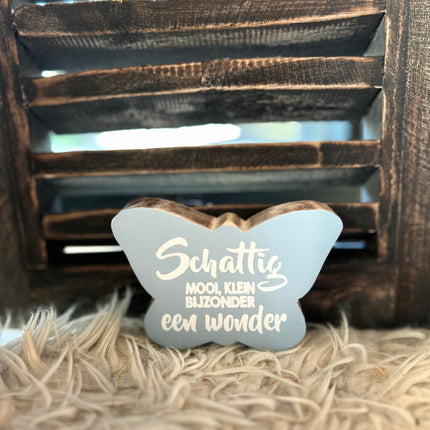 Vlinder S 10x8cm schattig mooi, klein bijzonder een wonder baby blauw