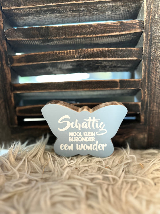 Vlinder S 10x8cm schattig mooi, klein bijzonder een wonder baby blauw