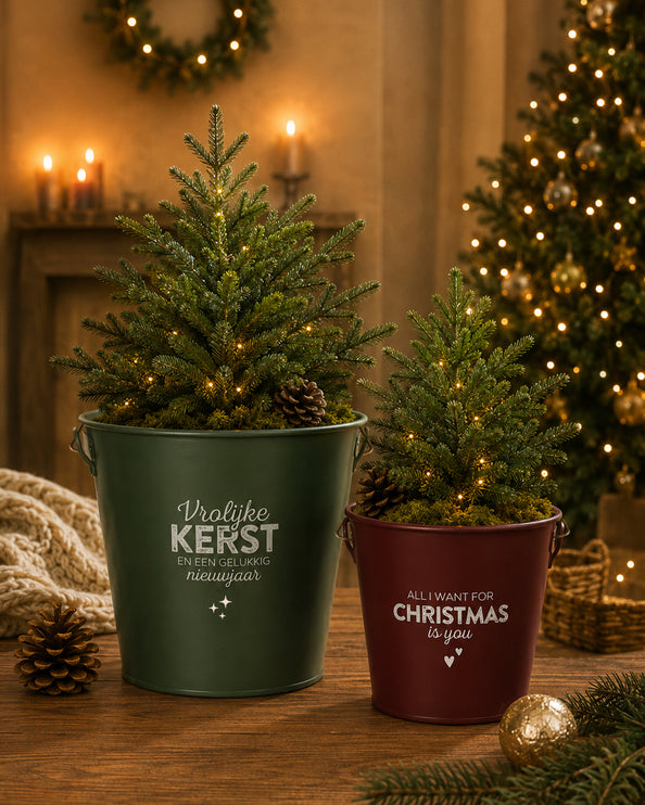 Kerstemmer L Donkergroen Vrolijke Kerst