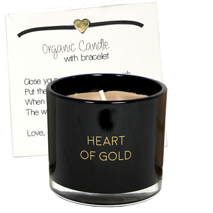 GEURKAARS MET WENS-ARMBAND - HEART OF GOLD - WARM CASHMERE