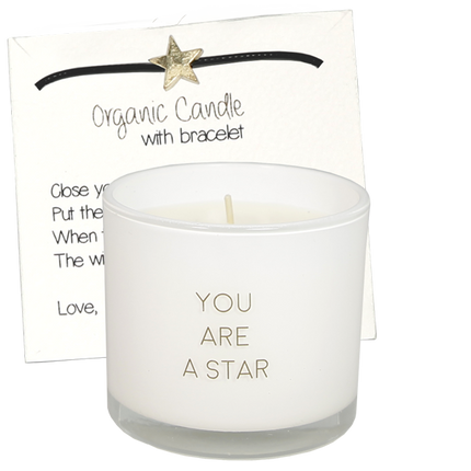 GEURKAARS MET WENS - ARMBAND - YOU ARE A STAR - FRESH COTTON