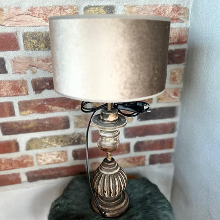 Lampenkap fluweel - Zilver/Grijs of Bruin/Goud