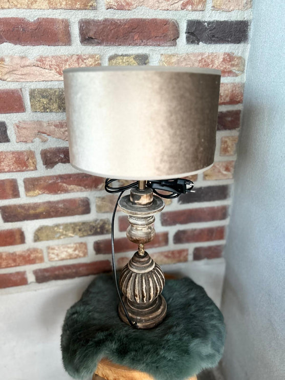 Lampenkap fluweel - Zilver/Grijs of Bruin/Goud