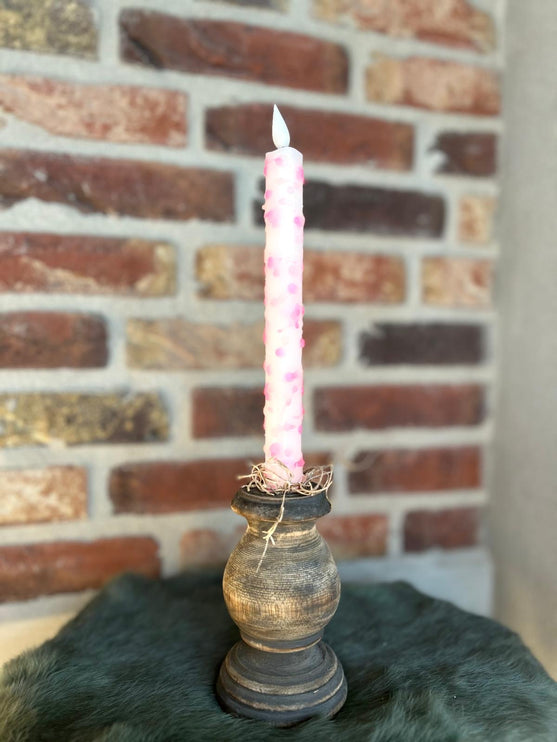 LED Dip Dye kaars Confetti roze