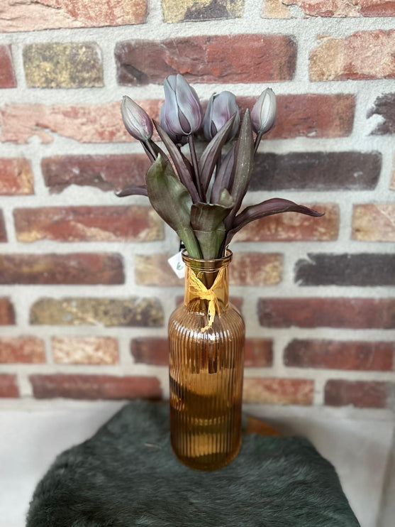 Bosje tulpen - paars - grijs - oranje