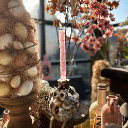 LED Dip Dye kaars Confetti roze