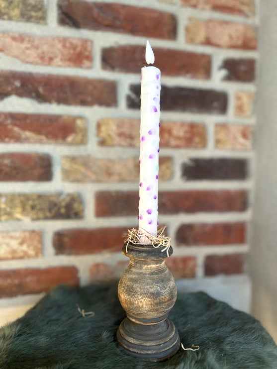 LED Dip Dye kaars Confetti Paars/Violet