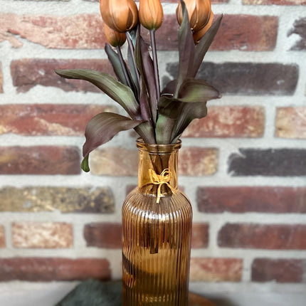 Bosje tulpen - paars - grijs - oranje