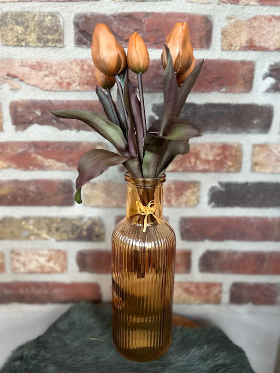 Bosje tulpen - paars - grijs - oranje