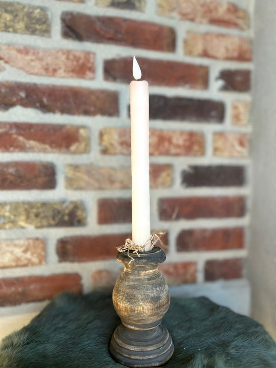 LED Dip Dye kaars ecru/koper