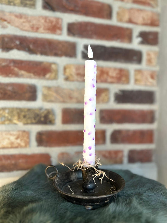 LED Dip Dye kaars Confetti Paars/Violet