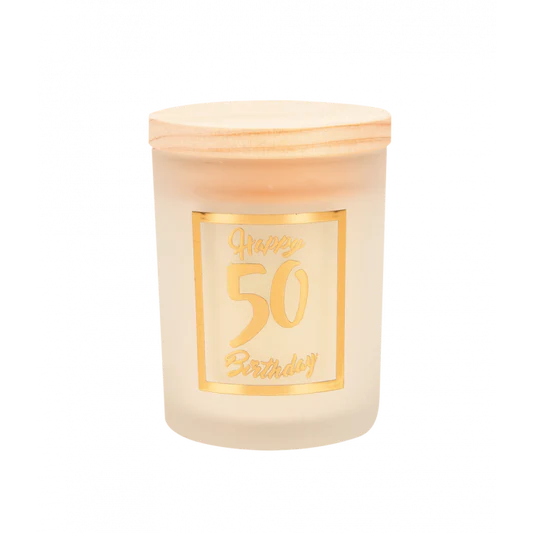 Small scented candles gold/white - 50 years