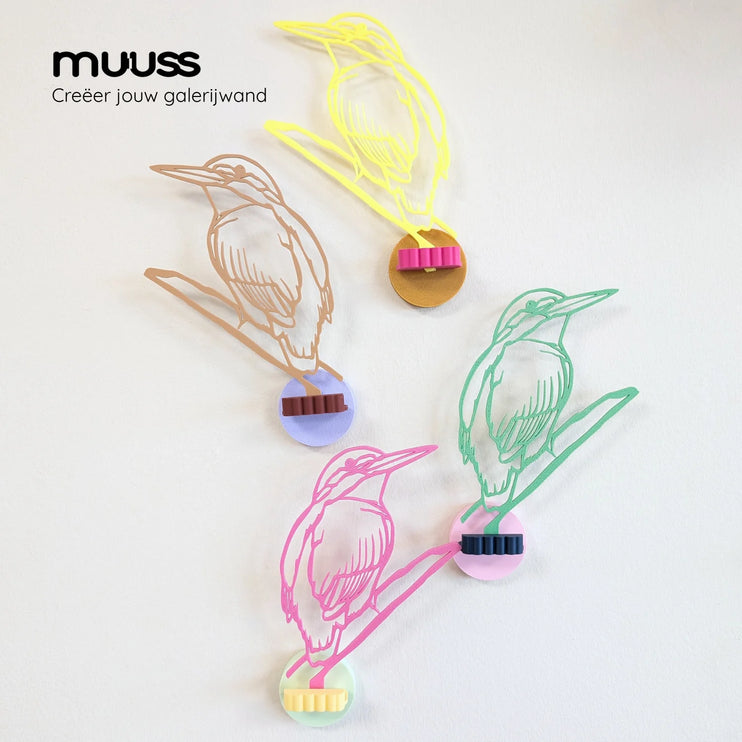 Ijsvogel aan de muur