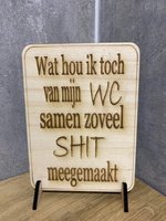 Tekstbordjes WC / toilet / spreuken / Nederlands / set van 5