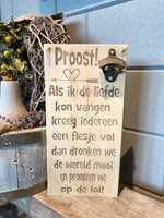 Tekstbord Proost met bieropener