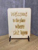 Tekstbordjes WC / toilet / spreuken / Engels / set van 5