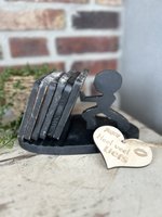 Onderzetters Power Blackwash inclusief houten hartje