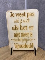 Tekstbordjes WC / toilet / spreuken / Nederlands / set van 5