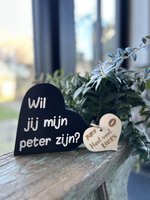 Teksthart zwart Wil jij mijn Peter zijn